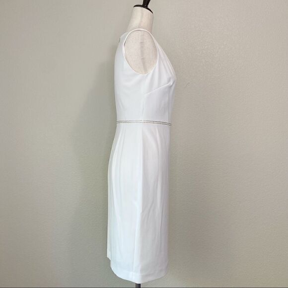 NWOT DKNY White Sleeveless Studded Waist Sheath Dress - Picture 8 of 14